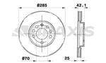 ON FREN DISK AYNASI VECTRA C GTS 1.6 2.016V 02>SIGNUM 03>SAAB 9.3 02>CROMA 05> (285x25x5DLxHAVALI)