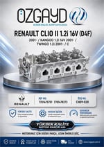 SİLİNDİR KAPAĞI RENAULT CLIO II 1.2i 16v (D4F) 200 1- / KANGOO 1.2i 16v 2001- / TWINGO 1.2i 2001- / C