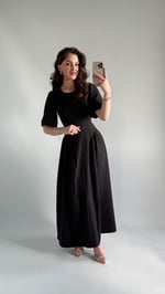 Aby Bel Kuşaklı Elbise Siyah
