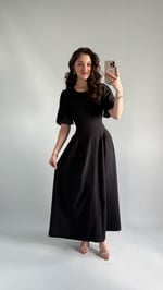 Aby Bel Kuşaklı Elbise Siyah