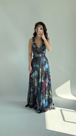 Adriana Çok Renkli Abiye Mavi