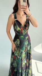 Adriana Çok Renkli Abiye Siyah
