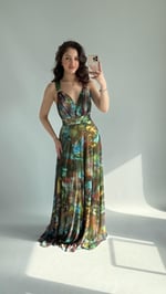 Adriana Çok Renkli Abiye Yeşil