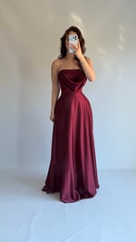 Albora Saten Abiye Bordo
