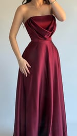 Albora Saten Abiye Bordo
