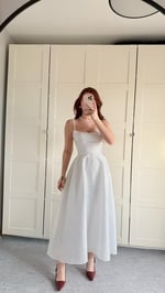 Alexandra Askılı Elbise Beyaz