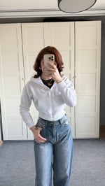 Alya Crop Hırka Beyaz