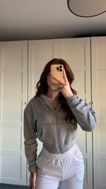Alya Crop Hırka Gri