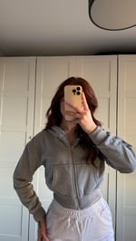 Alya Crop Hırka Gri