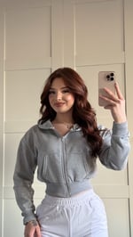 Alya Crop Hırka Gri