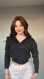 Alya Crop Hırka Siyah
