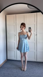 Anna Mavi Saten Mini Elbise