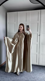 Arabic Saten Elbise Gold