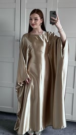 Arabic Saten Elbise Gold