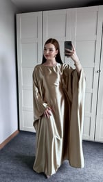 Arabic Saten Elbise Gold