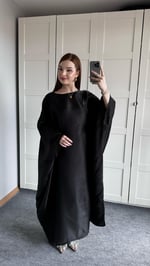 Arabic Saten Elbise Siyah