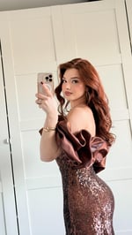 Arina Payetli Abiye Bronz Kahve