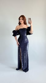 Arina Payetli Abiye Lacivert