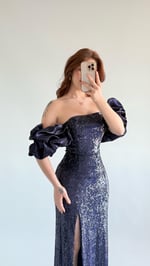 Arina Payetli Abiye Lacivert