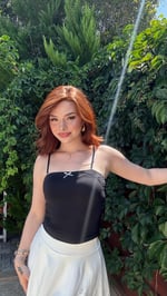 Askılı Kurdele Crop Siyah 