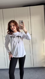 Babyboo Çift Kurdele Beyaz Uzun Kol