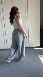 Baggy Bol Lastik Paça Eşofman Gri
