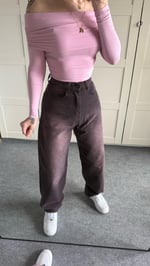 Baggy Eski Mor Bel Tokalı Pantolon