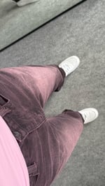 Baggy Eski Mor Bel Tokalı Pantolon