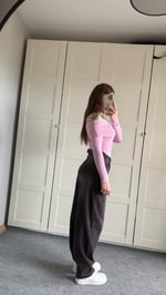 Baggy Eski Mor Bel Tokalı Pantolon
