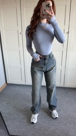 Baggy Vintage Bel Tokalı Pantolon