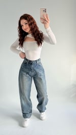 Baggy Vintage Çift Kemer Pantolon