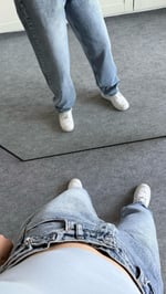 Baggy Viral Jeans Çift Kemer Açık Mavi