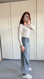 Baggy Viral Jeans Çift Kemer Eskitme