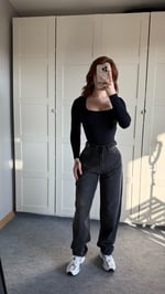 Baggy Viral Jeans Çift Kemer Füme