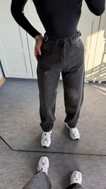 Baggy Viral Jeans Çift Kemer Füme