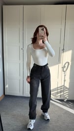 Baggy Viral Jeans Çift Kemer Füme