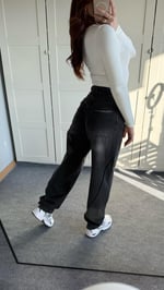 Baggy Viral Jeans Çift Kemer Füme