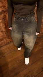 Baggy Viral Jeans Çift Kemer Kahve