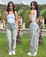 Baggy Viral Jeans Çift Kemer Riven