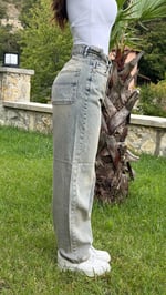 Baggy Viral Jeans Çift Kemer Riven