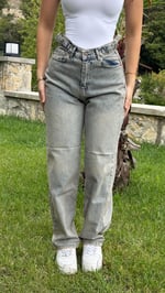 Baggy Viral Jeans Çift Kemer Riven