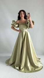 Barbie princess Abiye Fıstık Yeşili