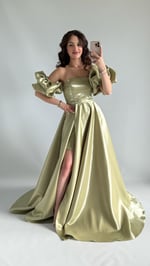 Barbie princess Abiye Fıstık Yeşili