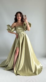 Barbie princess Abiye Fıstık Yeşili