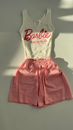 Barbie Şort Takım Pembe