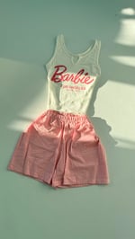 Barbie Şort Takım Pembe