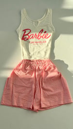 Barbie Şort Takım Pembe