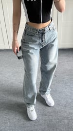 Barrel Bol Kesim Baggy Jean Açık Mavi