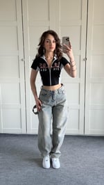 Barrel Bol Kesim Baggy Jean Eskitme