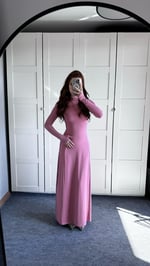 Basıc El Detay Elbise Pudra Pembe